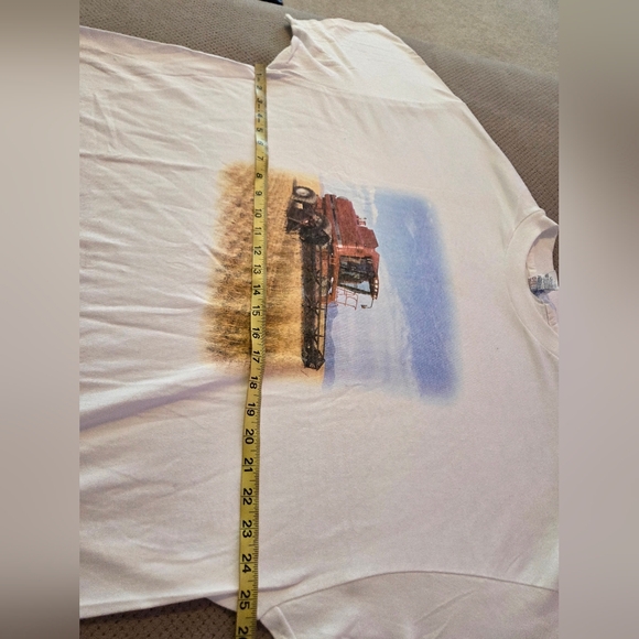 NWOT VINTAGE 90'S MEN'S HANES BEEFY-T TEE WHITE T-SHIRT 100% COTTON Case IH - Picture 7 of 14